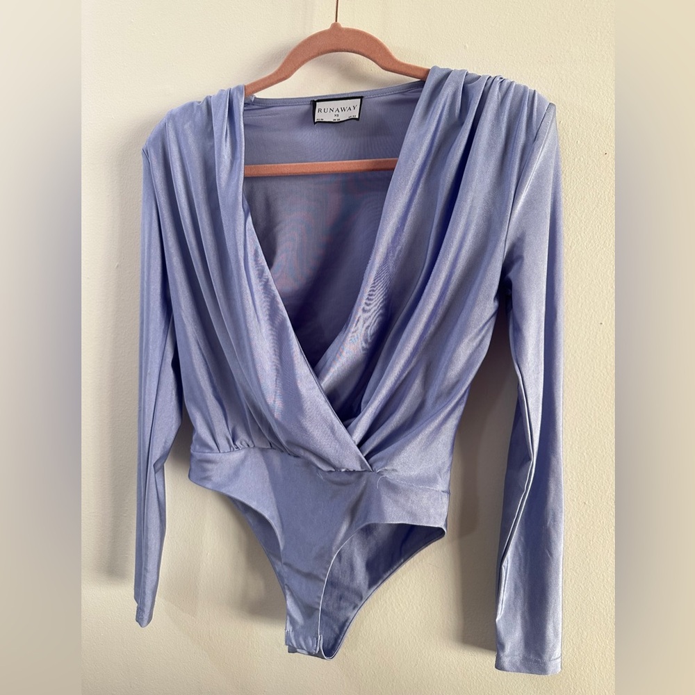 Periwinkle Draped Bodysuit